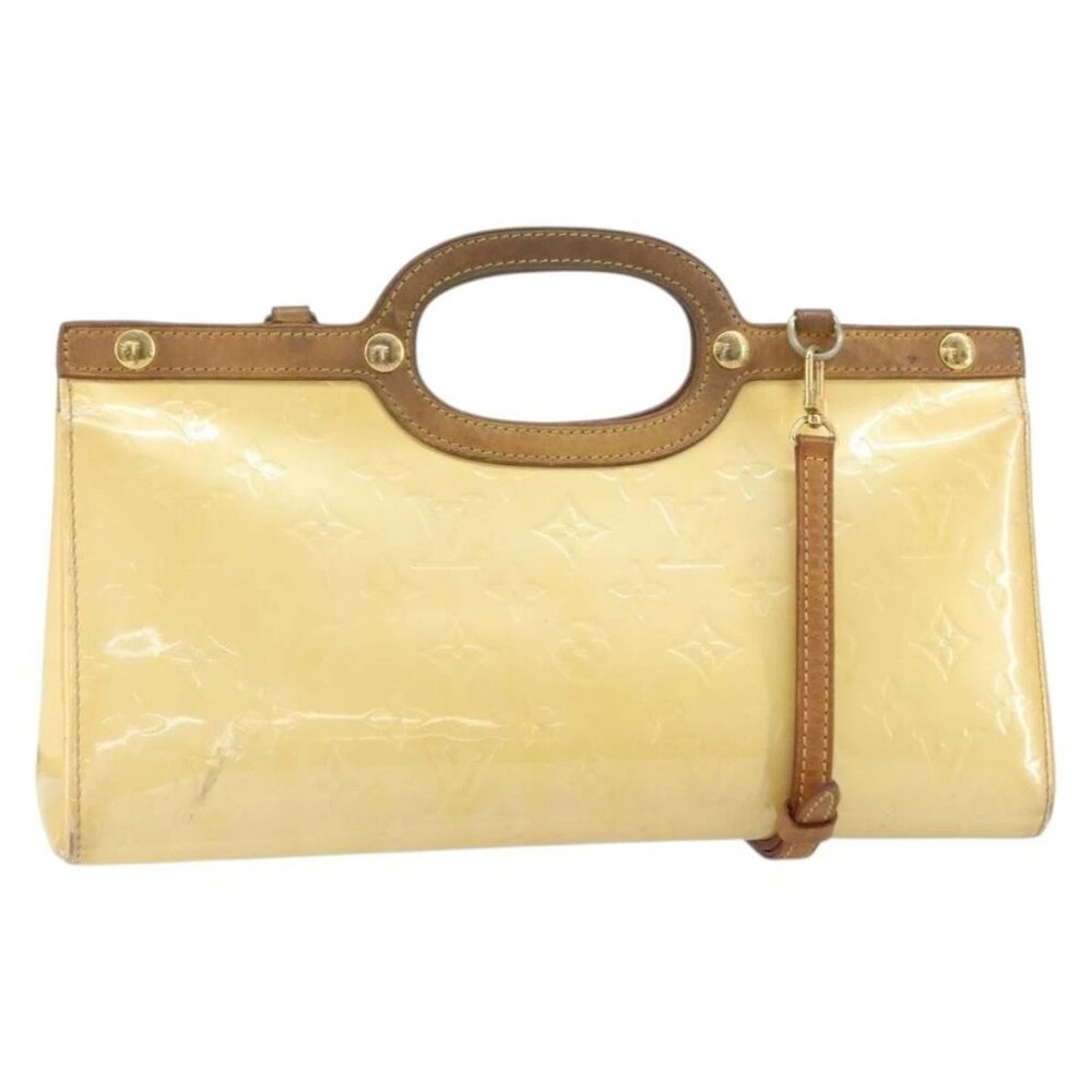 LOUIS VUITTON Monogram Vernis Roxbury Drive Hand Bag Perle M91374 LV Auth 158790